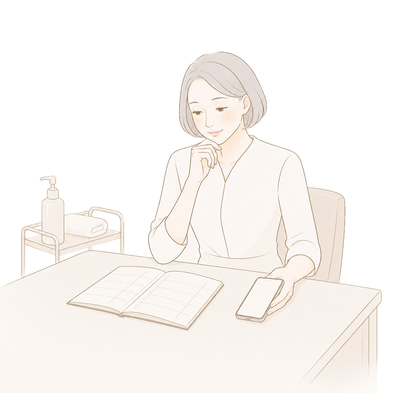 集客に悩むサロンオーナーのイラスト